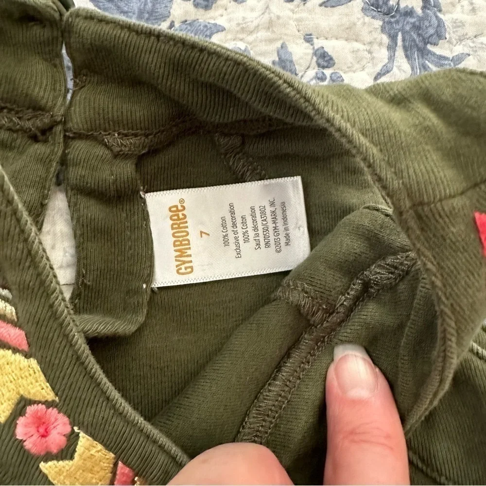 Gymboree Dress Olive Green Ruffles Size 7